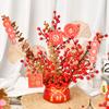 Balde de flores de véspera de ano novo enfeites acabados faça você mesmo pacote de material simulação flor fortuna fruta casa mudança decoração de ano novo arranjo