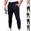 Calça de Treino Fitness Fina Primavera Verão Cruzada Masculina Poliéster Punhos Elásticos Calça Jogger Slim Fit Esportiva Longa