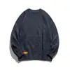 Suéter Retrô Americano para Homens, Inverno High-End Solto Espessado Gola Redonda Tricô, Jaqueta Masculina Casual Estilo Preguiçoso