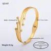 Joyería para Manos Europea y Americana Anillo Geométrico Corte de Línea Árbol de la Vida Diamante de Barro Incrustado Accesorios de Pulsera Pulsera de Acero de Titanio para Mujeres