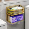 Caixa de Papel Higiênico de Banheiro Montada na Parede Sem Furos Cesta de Armazenamento Suporte de Armazenamento de Papel Higiênico para Banheiro