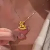 Oro Real 24K Electrochapado Fuerte Retención de Color Inmediatamente Ten Dinero Año del Zodiaco Regalo Caballo Mecedora Colgante de Pony Joyería