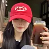 Gorra Ins Coreana Gorra de Béisbol Roja para Mujer Primavera y Otoño Casual Bordada Versátil Suave Gorra Grande para Cabeza para Hombres