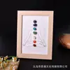 Marco de Fotos con Adornos de Muestra de Piedra Natural Constelaciones Doce Cristales Naturales Mineral Piedra de Siete Colores Mesa