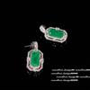 Anillo geométrico rectangular de zafiro de hielo Nika, diseño chapado en oro de 18 quilates, conjunto de pendientes de circonita Caibao medievales