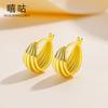 Pendientes de plata Xi Gu E1499 S925 para mujer, con diseño de arpa, sencillos, elegantes, de nicho frío