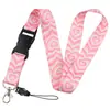 Cuerda de Flor Rosa Arcoíris para Teléfono Móvil Parche Colgante para el Cuello Correa para Lanyard Memoria USB Cámara Tarjeta de Identificación Llavero Tarjeta con Agujero para Colgar