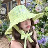 Sombrero de Pescador de Lunares Coreano para Mujer, Salida de Verano, Cordones, Moderno, Protección UV, Ala Ancha, Sombrilla, Sombrero de Protección Solar