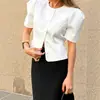 Camisa Versátil de Manga Corta para Viajes Diarios 2026, Estilo Europeo y Americano Transfronterizo, Elegante Top Cárdigan Pequeño Chanel