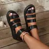 Novas Sandálias de Verão Europeias e Americanas 2025 para Mulheres Fivela Casual Sapatos de Praia Solado Grosso Confortável Transfronteiriça Tamanho Grande Sapatos Baixos Fábrica
