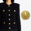 Té Negro Oro Sólido Tridimensional Cabeza de León Botones de Metal Clásico Top Traje Abrigo Abrigo Cortavientos Botones Grandes Decorativos