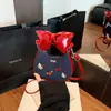 Bolsas Infantiles Gato Lindo de Dibujos Animados Bordado Bolso de Mano de Mezclilla Lujo de Gama Alta Nicho Bolso Cruzado para Padres e Hijos para Mujeres