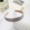 Faixa de cabelo de cetim estilo coreano, 2,5 cm de largura, cor sólida macaron, acessório de cabelo elegante com borda larga totalmente coberto de tecido