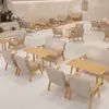 Mesas y Sillas de Cafetería Restaurante de Cuero con Cera de Aceite Estilo Tronco Combinación Comercial de Catering Taberna Tienda de Té de Leche Casa de Té Cabina Sofá