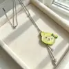 Tarjeta Infantil Linda Gradiente Cáscara de Naranja Oso Pequeño Collar de Perlas Diseño de Nicho para Mujer Cadena para Clavícula con Colgante de Estrella