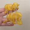 Laranja Doce Verão ~ Romântico Amarelo Francês Tule Pétala Bordado Brincos Longos Estilo Férias Modernos Brincos