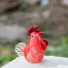 Zibo manualidades de esmalte de colores adornos cuckoo pollo gallo gallina animal productos de vidrio Boshan estatua venta al por mayor transfronteriza