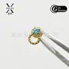 Pendientes de Aleación de Titanio F136 Incrustados con Circonita 5A Círculo Retorcido Rosca Interna Clavo para Hélice Auricular Clavo para Labio Joyería de Piercing de Titanio G23