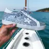 Plantillas Desodorantes de Cuero Genuino, Tenis Auténticos con Lentejuelas, Estilo Callejero Harajuku, Zapatos Sucios con Patrón de Estrellas, Tenis Blancos, Zapatos Talla Grande para Pareja, Forro de Felpa