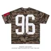 Camiseta de Manga Corta Camuflaje Hip-Hop High Street Retro Americana de Gama Alta para Hombres y Mujeres, Camiseta de Manga Media Holgada Estilo Urbano de Marca de Moda para Parejas
