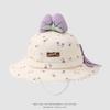 Chapéu Infantil Estilo Japonês Super Fofo para Bebês de 1-3 Anos Chapéu Bucket Primavera e Outono Flor Fofa Laço Chapéu de Pescador para Menina