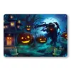 Pintura de hojalata de Halloween al por mayor ambiente festivo retro pintura decorativa decoración de pared de hierro viejo decoración de pared suministro transfronterizo
