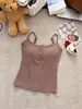 Chal de Tirantes con Diseño de Botones para Mujer Versátil con Almohadillas de Sujetador Incorporadas Adelgazante Favorecedor Se Puede Usar por Fuera Hermosa Espalda Capa Interior Top Cómodo