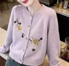 Suéter bordado floral estilo coreano, cárdigan para mujer, nueva colección otoño/invierno, corte holgado, moderno, estilo delicado, y emana una sensación de alta gama