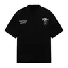 Camiseta de Manga Curta Bordada com Pérolas Florais e Letras Estilo Retro Americano para Homens e Mulheres, Top Solto Estilo College Verão 2026