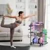 Estante de Almacenamiento Multifuncional para Gimnasio en Casa, Estante de Almacenamiento para Esterillas de Yoga, Estante para Mancuernas y Estante de Almacenamiento para Equipo de Fitness