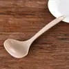 Colher de Plástico para Sopa com Cabo Longo para Cozinha Doméstica, Concha Grande de Palha de Trigo para Mingau e Sopa Que Não Danifica Panelas
