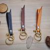 Chaveiro de couro de vaca feito à mão chaveiro de chave de carro argola de chave de latão fivela de ferradura de cobre fivela de pendurar multiuso