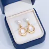 Aretes de Perlas de Agua Dulce Naturales Aretes de Plata de Ley S925 Madreperla Circonita Aretes de Perla Lujo Ligero Gama Alta Venta al por Mayor
