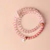 Pulseira de Design Independente de Alta Qualidade Pedra Vermelha Natural Dois Círculos Flor de Pessegueiro Cristal Rosa Ins Pulseira com Senso Avançado