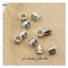 Nuevos accesorios de plata s925, cuentas espaciadoras vintage de plata tailandesa, cuentas de barril con agujero grande, pulsera de accesorios al por mayor