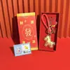 Fique Rico Imediatamente Chaveiro de Ouro Desenho Animado Zodíaco Chave de Carro Pingente Dourado Casal Ornamento Fofo Venda por Atacado de Fábrica