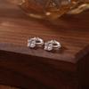 Pendientes de plata de ley S999 con forma de pie, sencillos, con circonitas, diseño de nicho para mujer, elegantes, de Corea del Sur.
