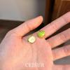 Pendientes Asimétricos de Plata de Ley S925 de Manzana Verde y Roja para Mujer que Reducen la Edad, Pendientes Nuevos, Nicho de Lujo Accesible, Pendientes de Alta Gama