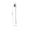 Cuchara Sazonadora de Acero Inoxidable 304, Cuchara para Salsa de Restaurante de Hot Pot Gruesa de Aspecto Elegante, Cuchara Pequeña Redonda para Mezclar Aceite de Cocina con Mango Largo
