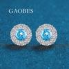 Pendientes Europeos y Americanos de Alta Gama S925 Plata de Ley Corte Flor de Hielo Verde Azul Marino Amarillo Dorado 5 Colores Caprichosos para Mujer Lujo Ligero Elegante