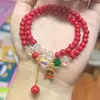 Ventas Directas de Fábrica de Nuevas Pulseras Rojas de Año de Nacimiento del Zodiaco, Suministro para Transmisiones en Vivo, Pulseras Rojas de Cristal con Doble Capa para el Año del Caballo