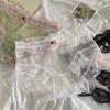 Danza Floral * Encaje Estilo Deseo Puro Ropa Interior para Niñas Sexy Transparente Malla Fina Entrepierna de Algodón Puro Braguitas de Cintura Baja