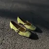 Zapatos Planos 1038-2 para Ropa de Abrigo, Se Usan con Faldas, Superficie Mate, Correa Única, Zapatos Mary Jane de Piel Genuina, Suela Suave, Zapatos de Boca Baja de una Sola Correa
