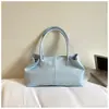 Shuai Mi Home Bolso Casual de Gran Capacidad con Patrón Tejido Retro Estilo Coreano Simple Moda Color Sólido para Hombro y Axila Nuevo 2026