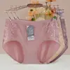 Ropa Interior de Algodón Puro para Mujer, de Cintura Media, Sin Costuras, Amigable con la Piel, Sensación de Segunda Piel, Entrepierna de Doble Capa, Pantalones Cortos de Encaje Transpirable para Mujer