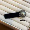 Grampo de Cabelo Bb Clip de Veludo Preto Estilo Chanel com Strass para Mulheres, Grampo Lateral de Cabelo de Alta Qualidade, Novo Modelo 2026