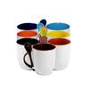 Cuchara de transferencia de calor Taza color interior Taza publicidad tenedor cuchara Taza cuchara recubierta blanca Taza