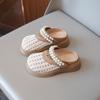 Nuevas Sandalias de Perlas para Niñas Verano 2026 Estilo Coreano Moda Caladas Zapatos de Princesa para Niños Zapatillas de Suela Suave con Punta Cerrada
