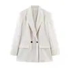Comércio Exterior 2026 Outono Novo Estilo Europeu e Americano Moda Feminina Elegante para o Trabalho Solto Cor Sólida Blazer 7800595