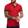Polo informal ajustado de manga corta para hombre, diseño básico, camiseta clásica de manga corta, ropa de comercio exterior para hombre
